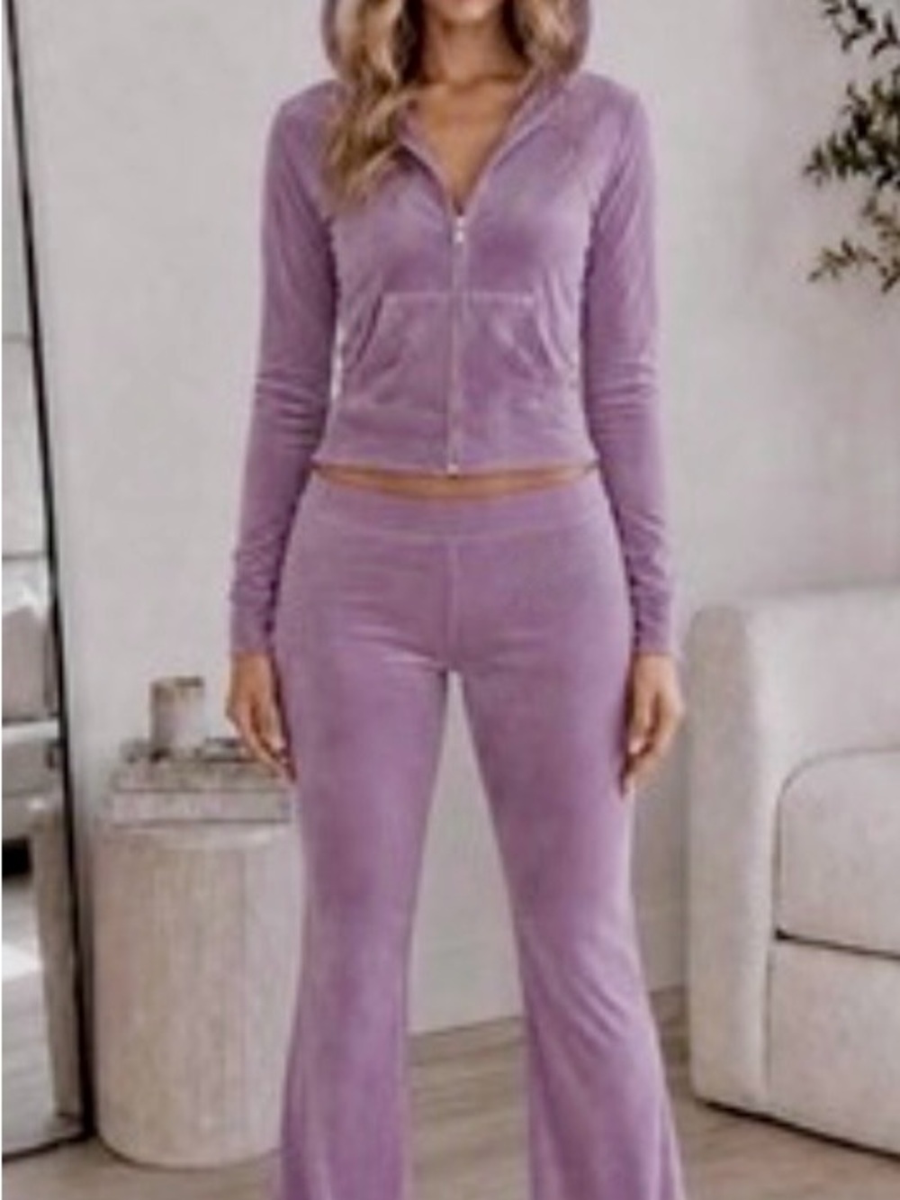 🍇 NWT Juicy Velour Zip Hoodie & Flare Pant Set - Lavender